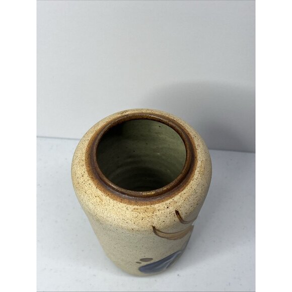 Mexican Tonala Art Pottery Vase Hand Painted Bird Ceramic Sandstone Folk Art - Picture 5 of 8